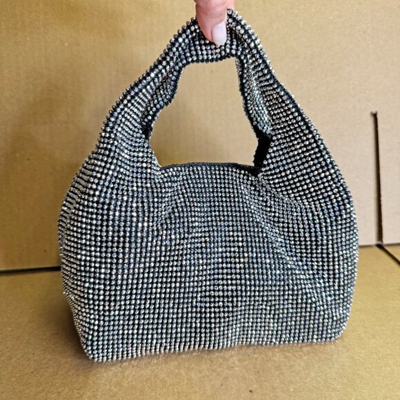I.N.C International Concepts Mesh Crystal Hobo Bag - Pewter - Picture 3 of 6